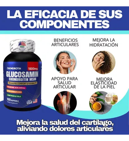 Glucosamina + Ácido hialurónico / Máxima potencia para articulaciones fuertes y sin dolor.