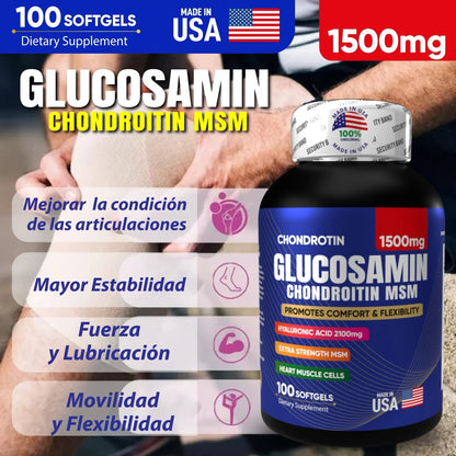 Glucosamina + Ácido hialurónico / Máxima potencia para articulaciones fuertes y sin dolor.